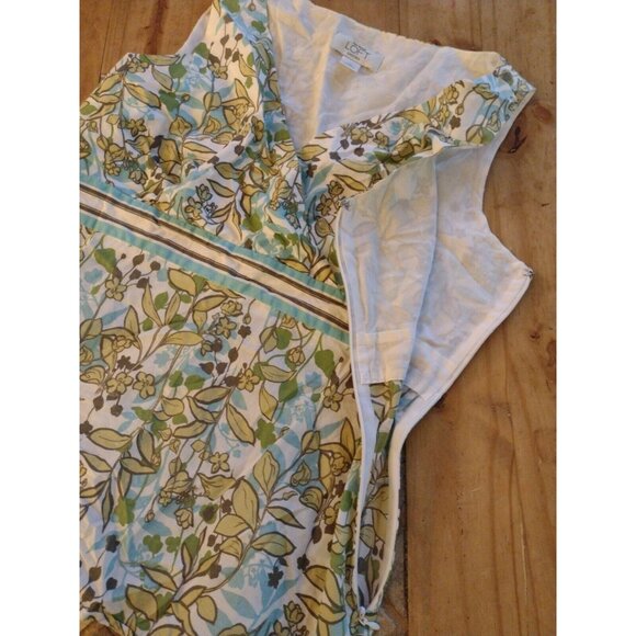 Ann Taylor LOFT Womens Petite Sleeveless V-Neck Floral Top 8P Green - Picture 10 of 11